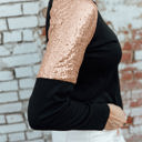  Diana Sequin Shoulder Long Sleeve Top