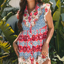  Dior Floral Mixed Pattern Buttoned Dress