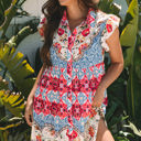  Dior Floral Mixed Pattern Buttoned Dress