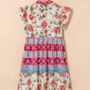 Dior Floral Mixed Pattern Buttoned Dress