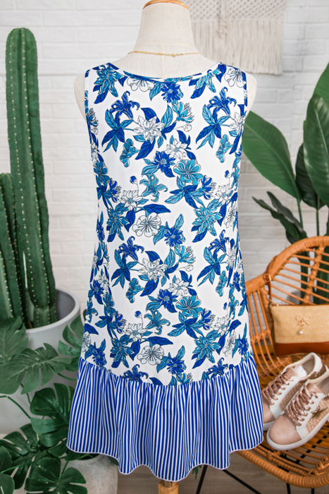 Dior Ruffle Hem Patchwork Dress