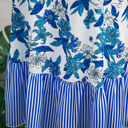  Dior Ruffle Hem Patchwork Dress