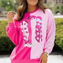 Pink XL Doraria Cowgirl Boots Graphic Sweatshirt