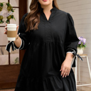 Black 2X Dorothy Knot Cuffs Mini PLUS Dress