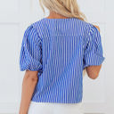  Dream Stripe Tied Front Blouse