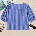  Dream Stripe Tied Front Blouse