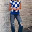  Dulce Dark Cherckerboard Sweater