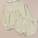  Dulce Parchment Textured Long Sleeve Lounge Set