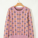 Pink Medium Dulce Ribbed Banded Cardigan Sweater