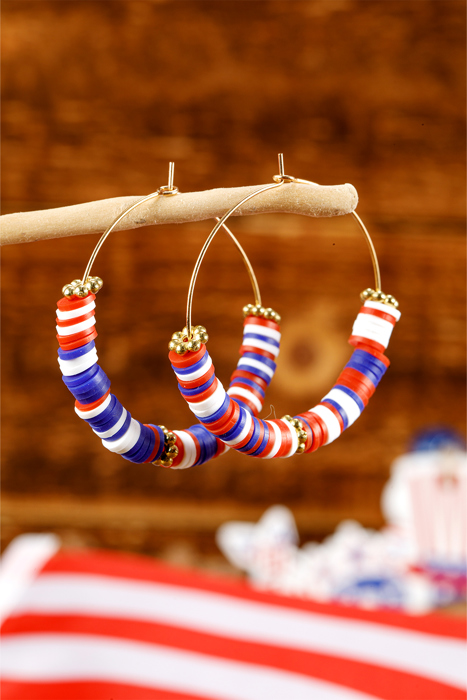 Eden Beaded Large Hoop Earrings