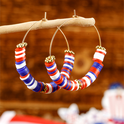 Eden Beaded Large Hoop Earrings