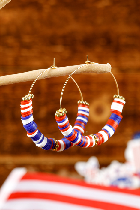 Eden Beaded Large Hoop Earrings