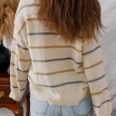  Eden Striped Ribbed Edge Drop Shoulder Sweater