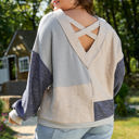  Elaina Plus Size Textured V Neck Top