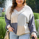  Elaina Plus Size Textured V Neck Top