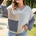  Elaina Plus Size Textured V Neck Top