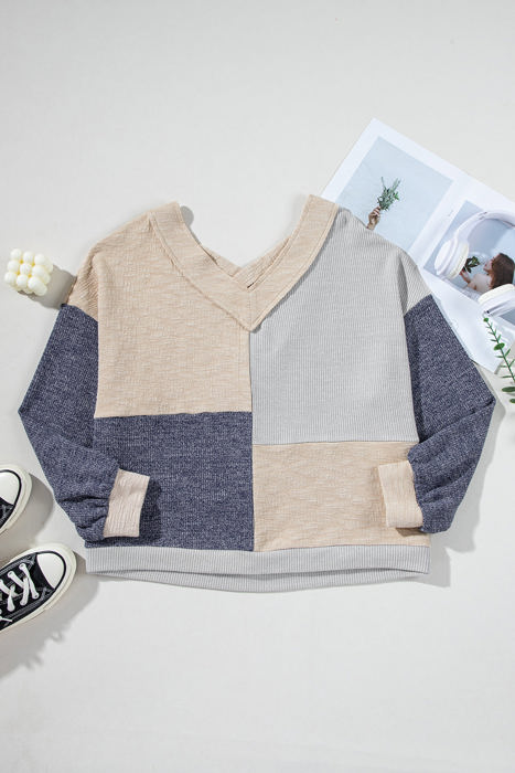 Elaina Plus Size Textured V Neck Top