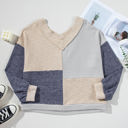  Elaina Plus Size Textured V Neck Top