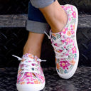  Elani Flower Lace-up Slip-on Canvas Shoes
