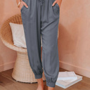 Gray Medium Elani Waistband Cropped Jogger Pants