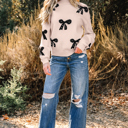  Eleanor Bow Pattern Loose Sweater
