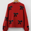  Eleanor Bow Pattern Loose Sweater