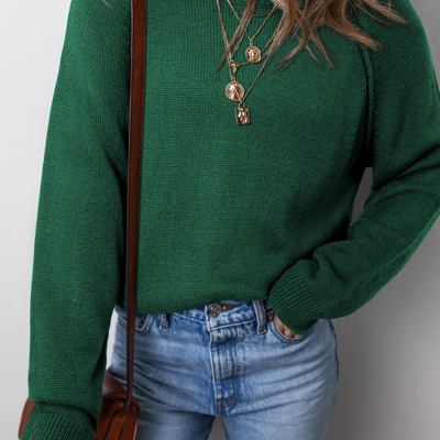 Eleanor Evergreen Raglan Sleeve Sweater