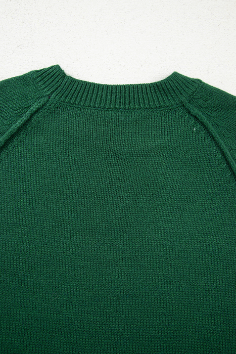 Eleanor Evergreen Raglan Sleeve Sweater