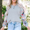  Eleanor Lantern Sleeve Patchwork Top