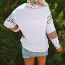  Eleanor Leopard Turn-down Collar Waffle Top