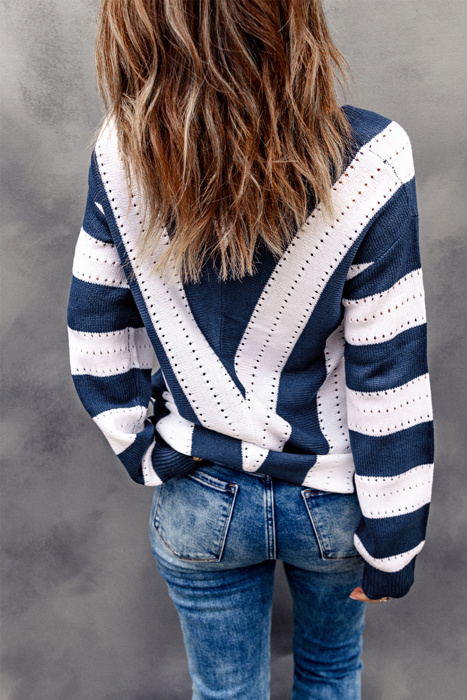 Eleanor Striped Colorblock Knitted Sweater