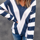 Eleanor Striped Colorblock Knitted Sweater