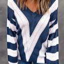  Eleanor Striped Colorblock Knitted Sweater
