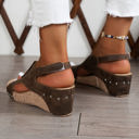  Eleanor Studded Cut Out Wedge Sandals