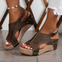  Eleanor Studded Cut Out Wedge Sandals