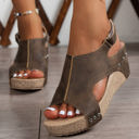 Chestnut Size 8.5 Eleanor Studded Cut Out Wedge Sandals