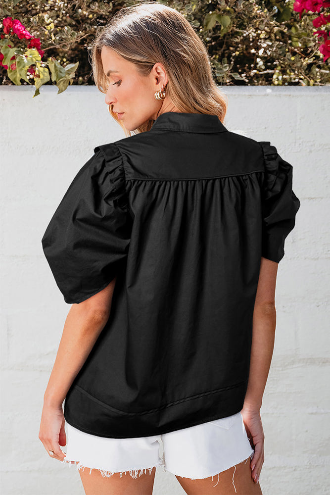 Elena Puff Sleeve Loose Shirt