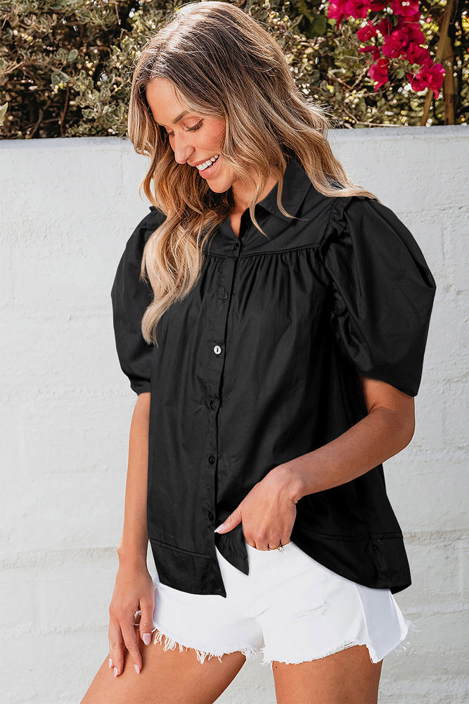 Elena Puff Sleeve Loose Shirt