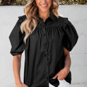  Elena Puff Sleeve Loose Shirt