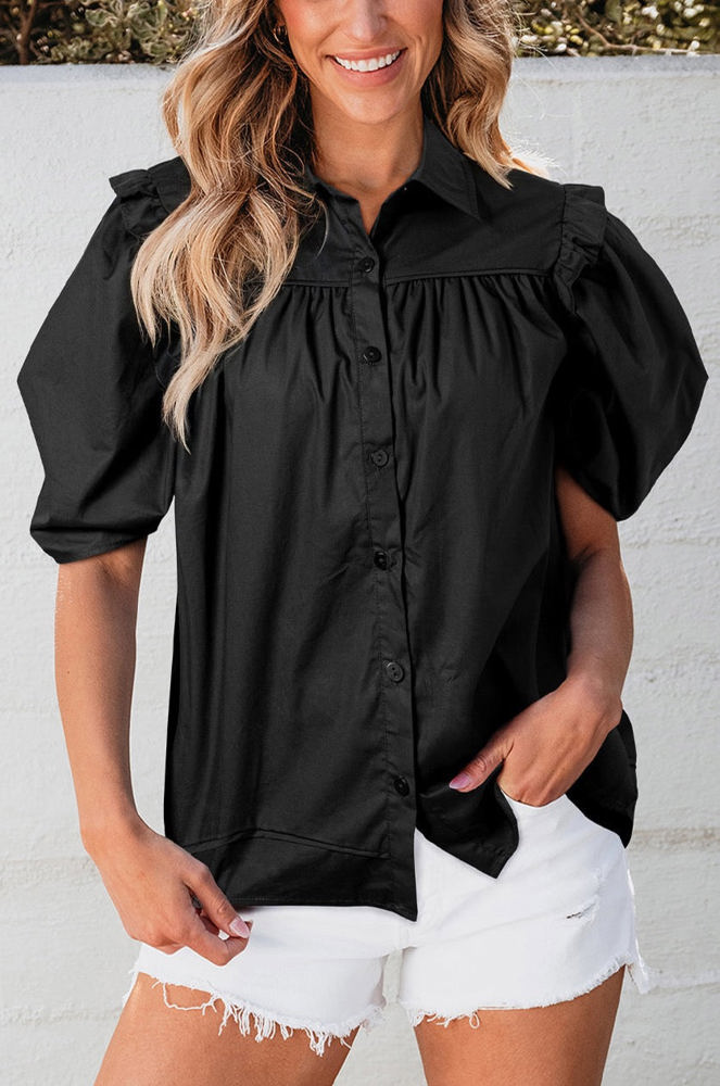 Elena Puff Sleeve Loose Shirt