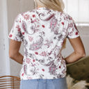  Elia Vintage Paisley Mock Neck Top