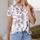  Elia Vintage Paisley Mock Neck Top