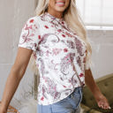  Elia Vintage Paisley Mock Neck Top