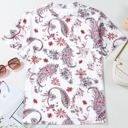  Elia Vintage Paisley Mock Neck Top