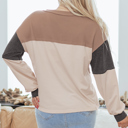  Eliana Patchwork Loose Henley Top