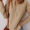Beige XL Elina French Grommet Detail Sweatshirt