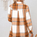  Elise Plaid Pattern Collared Neck Ruffled Sleeve Shirt Dress