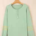 Meadow Mist Green Small Elise Sleeve Henley top Long Sleeve Top