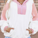  Eliza Patchwork Half Zip Oversized Sherpa Hoodie