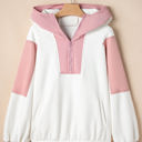  Eliza Patchwork Half Zip Oversized Sherpa Hoodie